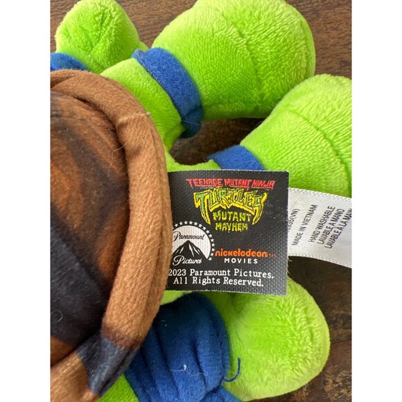 Teenage Mutant Ninja Turtles Leonardo Plush Toy By Mattel 2023 Green & Blue With - Picture 3 of 4